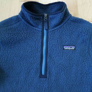 Patagonia Retro Pile Fleece Quarter-Zip Cozy Pullover Size Small Blue